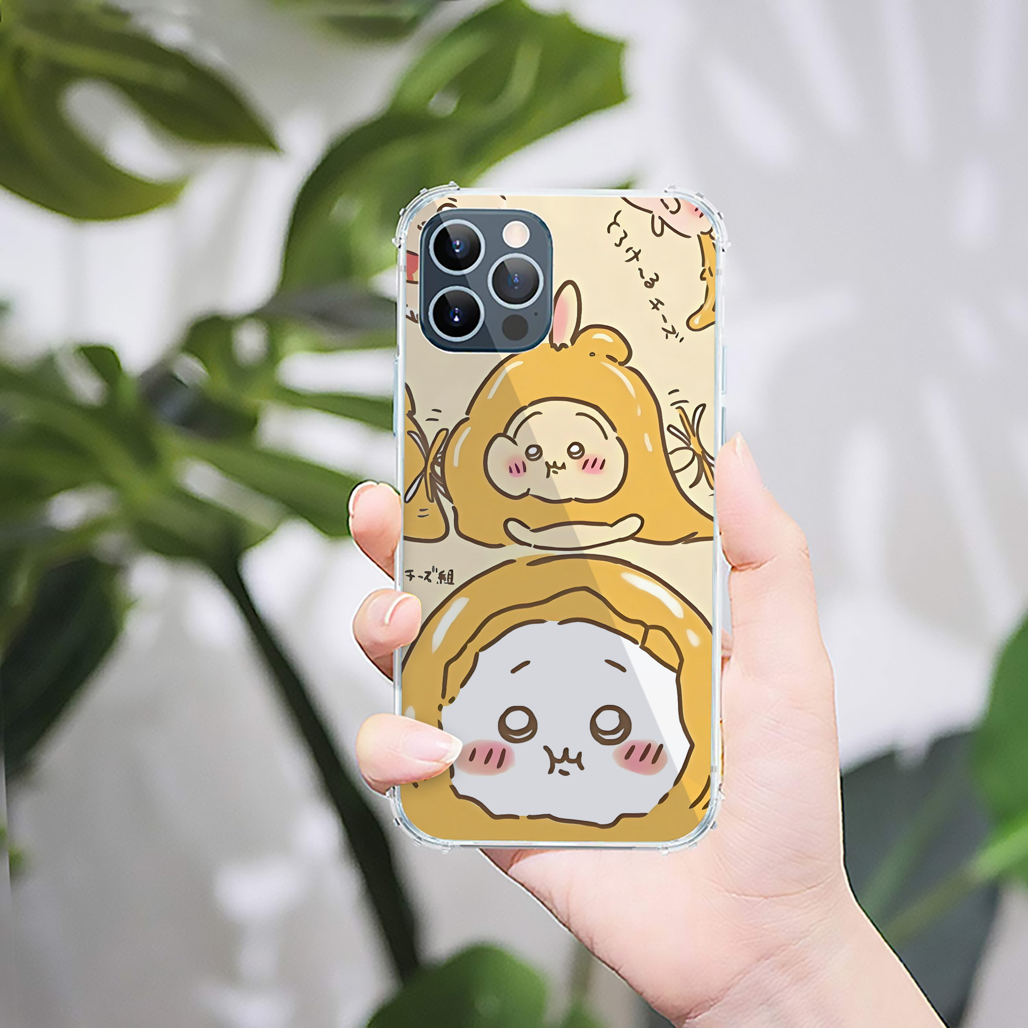 （画像用） ちいかわ Chii-kawa 【iPhone 12シリーズ対応】透明スマホケース（クリアソフトケース）